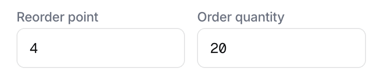 Stockria low-stock alerts and reorder points