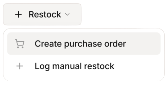 Stockria in action — Restock items with one tap when stock runs low.